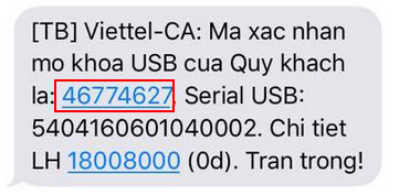 mở khóa chứ ký số Viettel